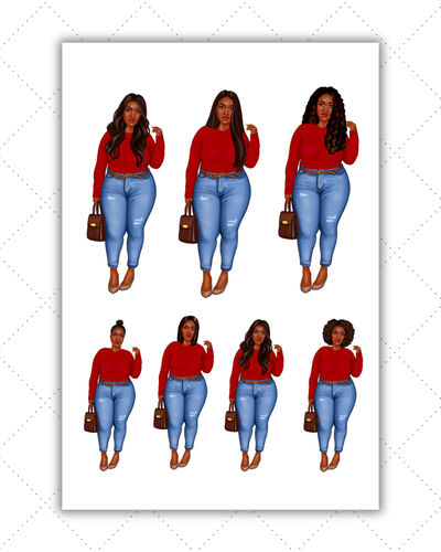 Black Girl Planner Stickers - Black Girl Stickers