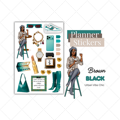 Blue Luxury Lifestyle | Black Girl Stickers | Black Girl Planner Sticker