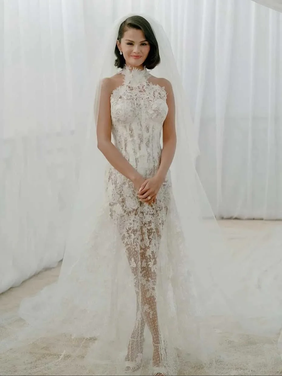 Favorite look from @selenagomez and @itsbennyblanco wedding by @sammblake