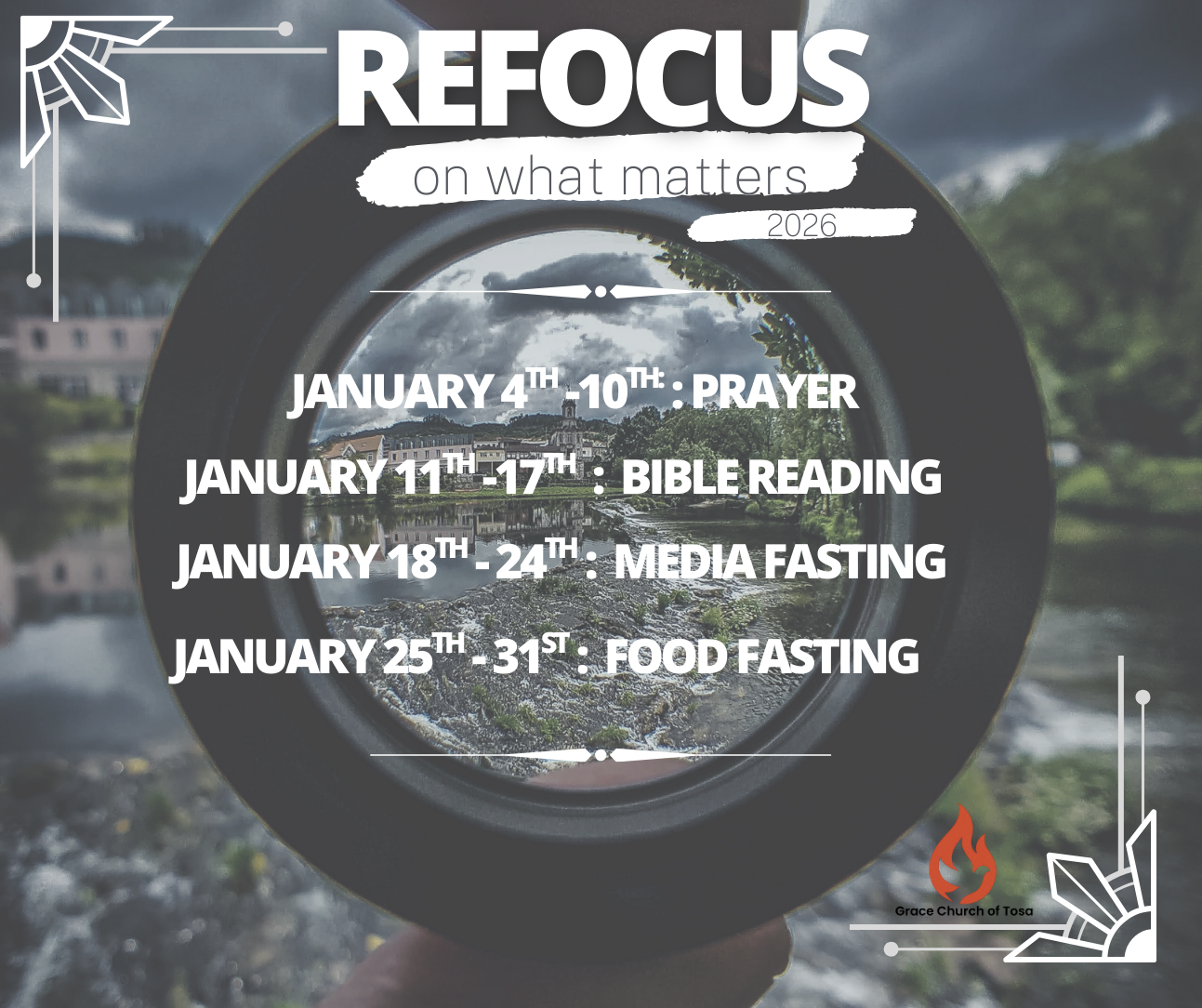 Schedule for prayer and fasting at  Grace Church of Tosa Wauwatosa  United Pentecostal Church Community in January 2026