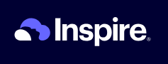 Inspire logo with a cloud icon and the word 'Inspire' in white on a dark blue background.