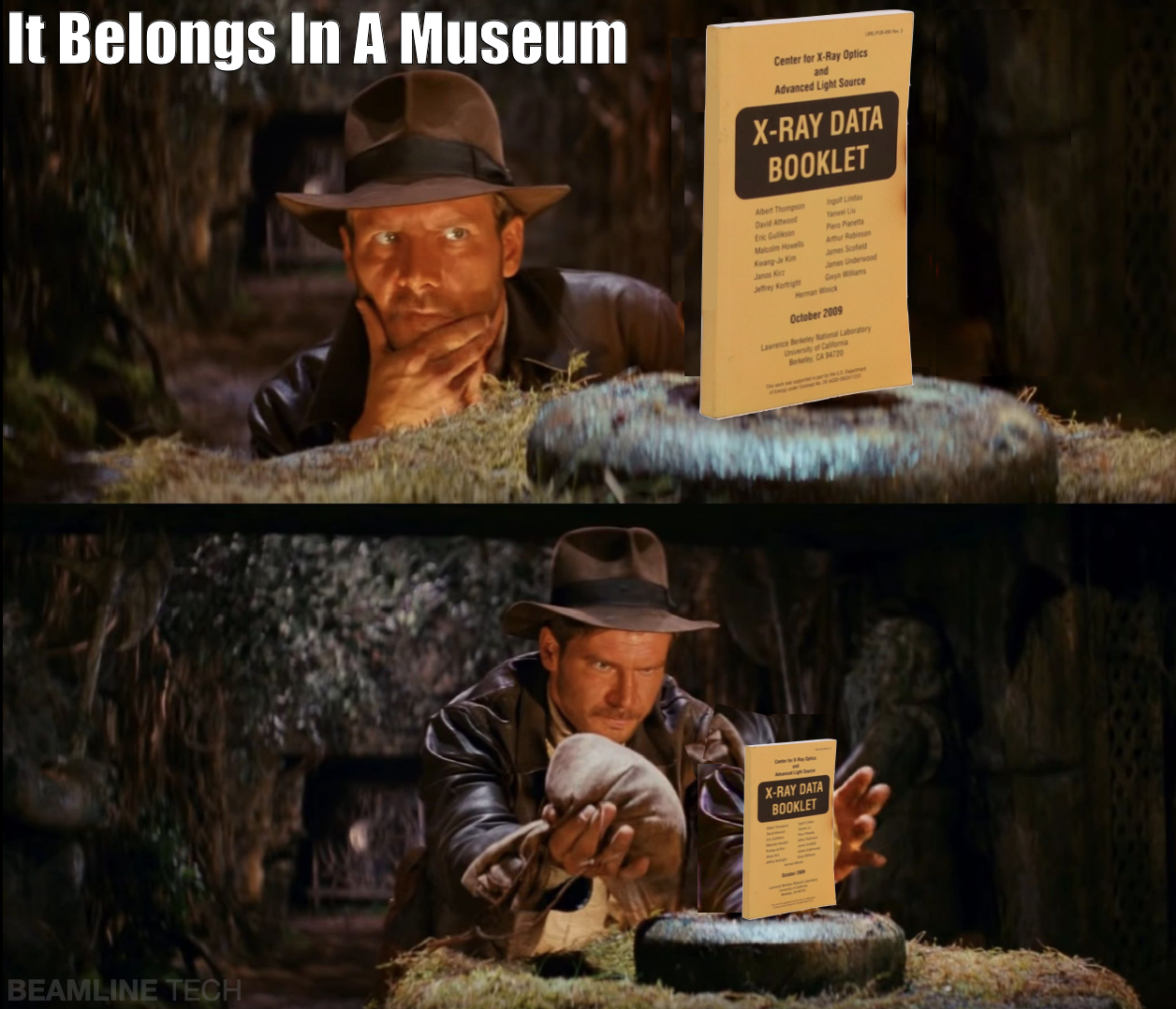 Indiana Jones X-ray Booklet Synchrotron Meme