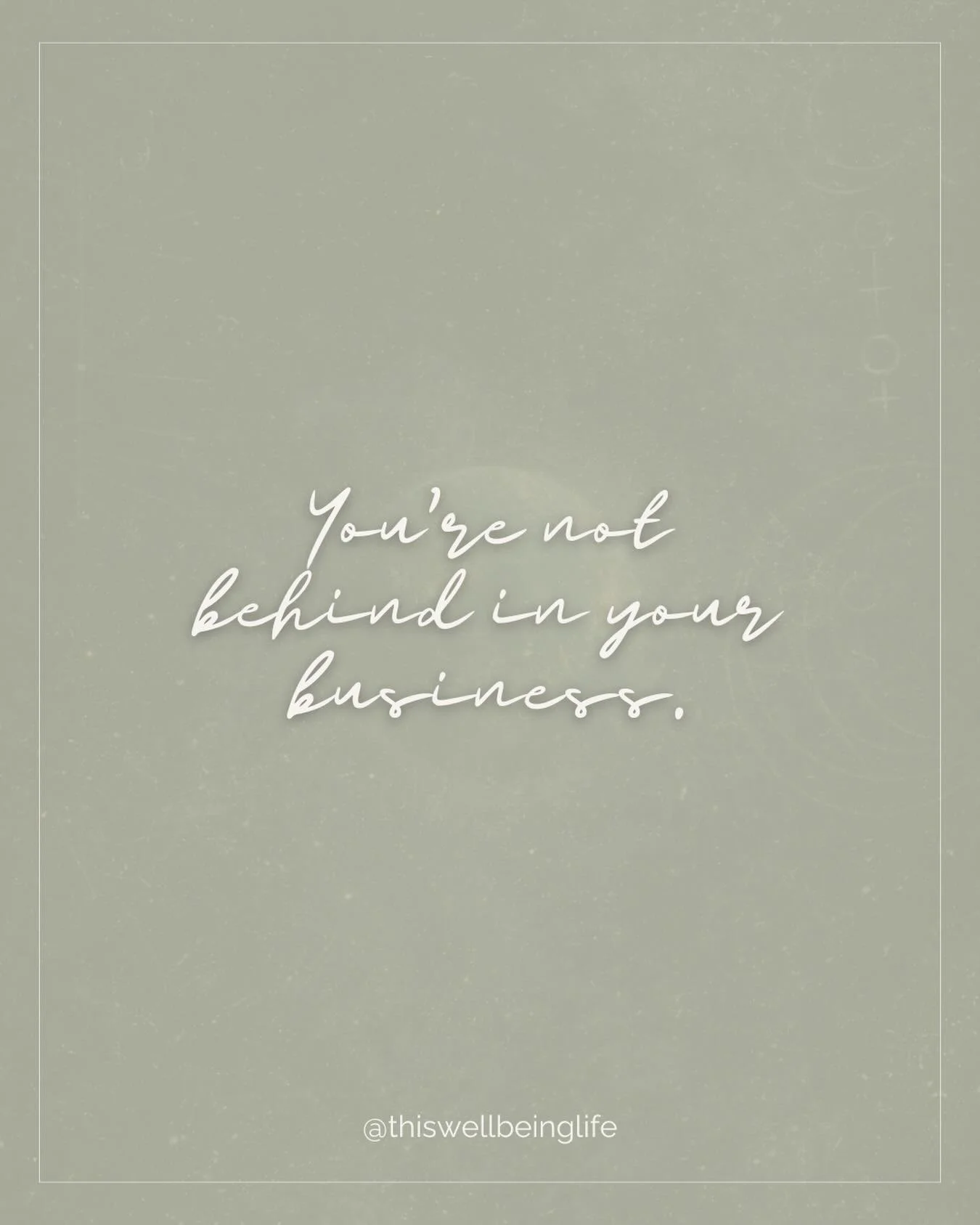 You&rsquo;re not behind in your business.

You&rsquo;re just not rushing something that matters to you.

There&rsquo;s a difference.

When you actually care about how it feels, who it serves, and whether it fits your life&hellip; things take a minute
