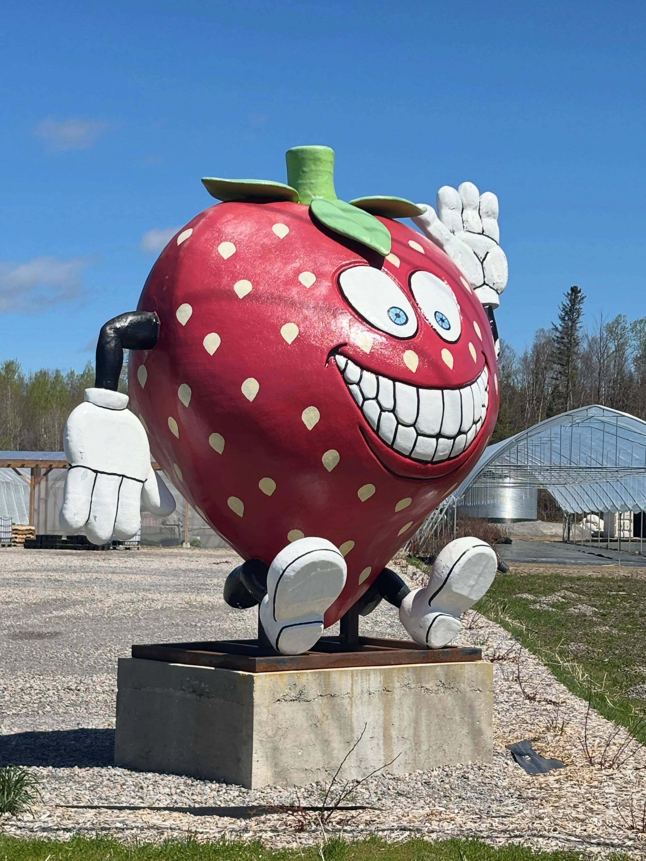 "Honey, don't worry. The anthropomorphic nightmare strawberry isn't rea... OH NO!"