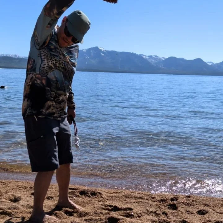 A nice afternoon driving a bit of Lake Tahoe, followed by Lucy playing fetch in the crystal clear water with a giant pinecone.

The next time we're here, we'll plan for more time to hike, kayak, or maybe ski? 🤔