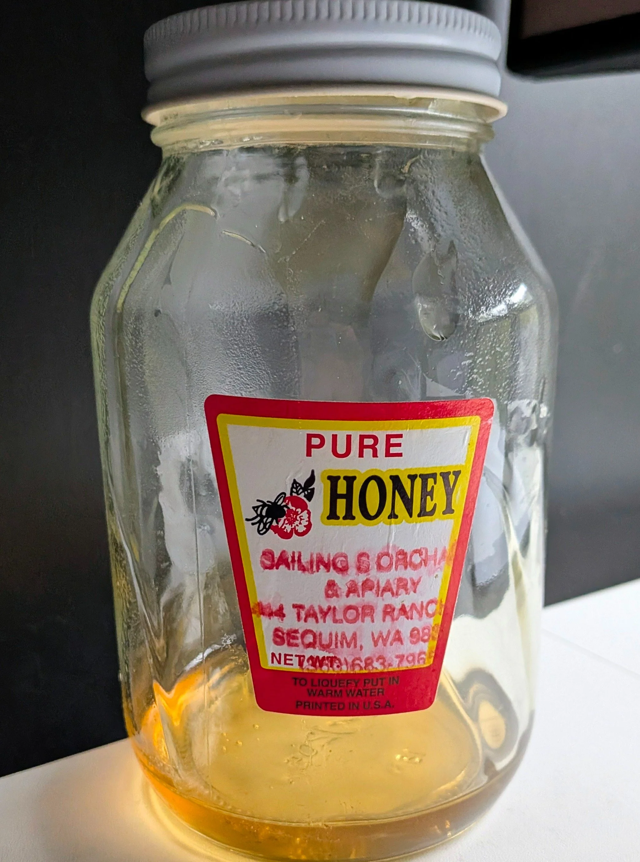 My honey and I are being polite about who gets the last bit-o' this honey. We pick up local honey wherever we are, and this raspberry honey from Sequim, WA might be our very favorite. 🍯🐝

What's something you've bought somewhere and you're tempted 