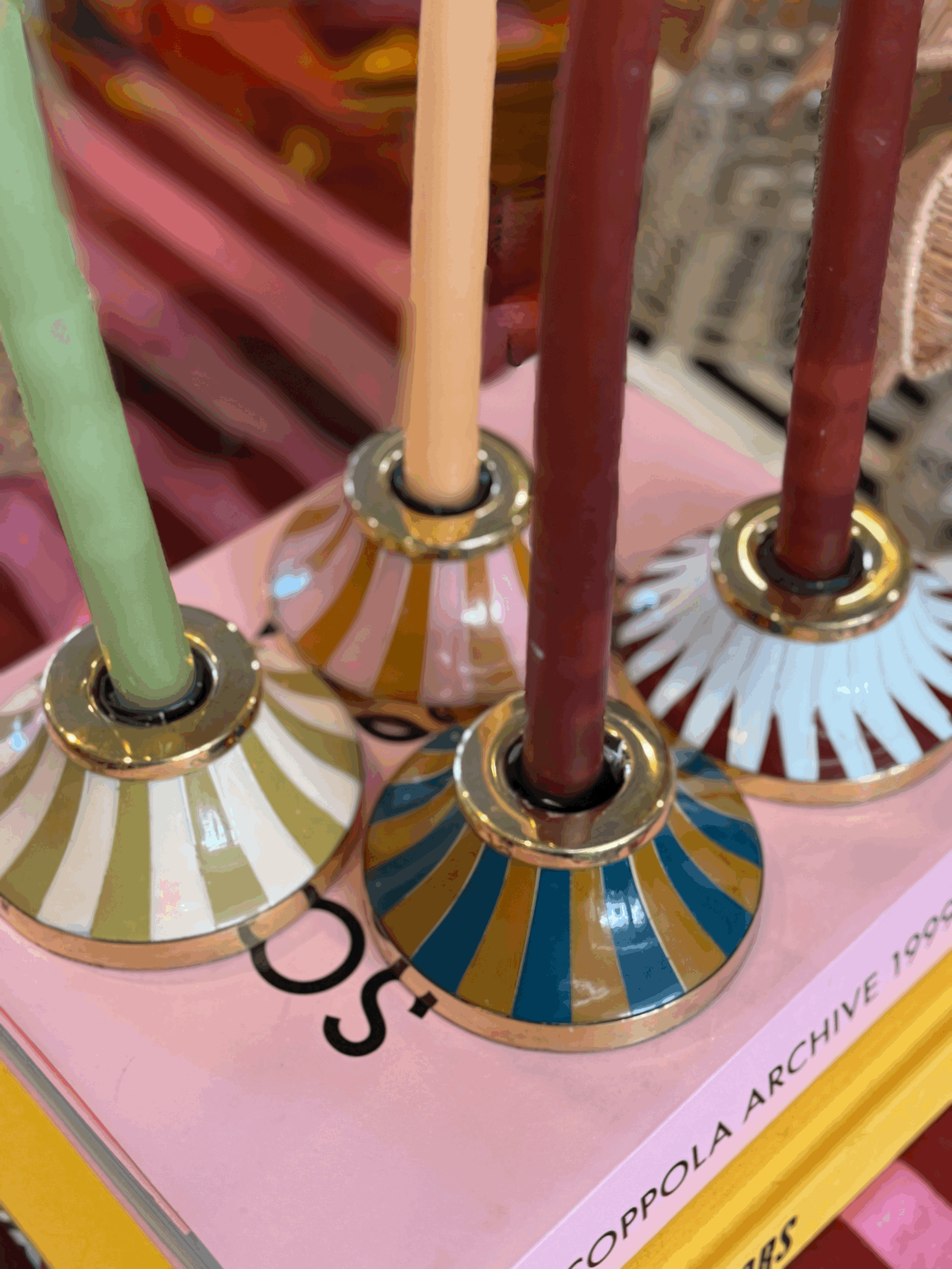 Porta velas Tangier colores