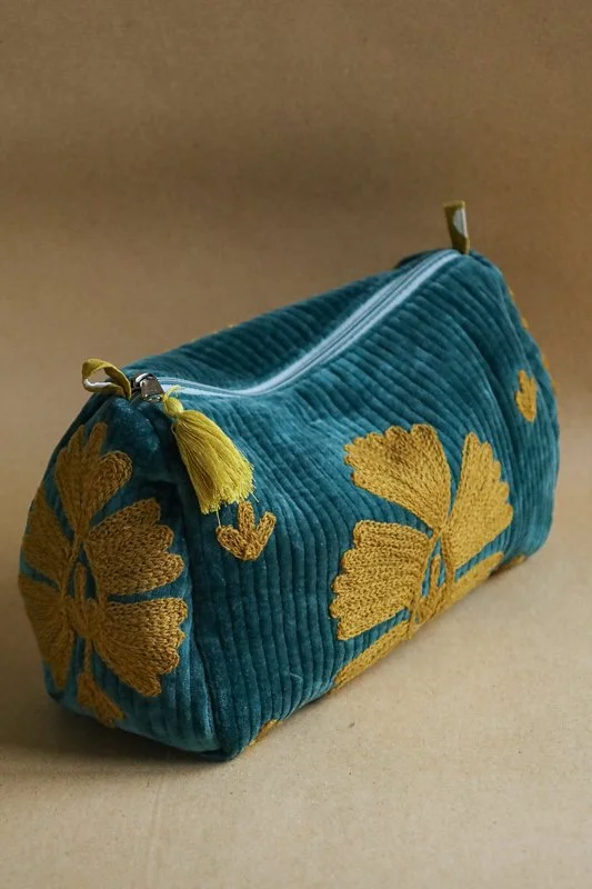 Pouch Jaipur Velvet Petroleo