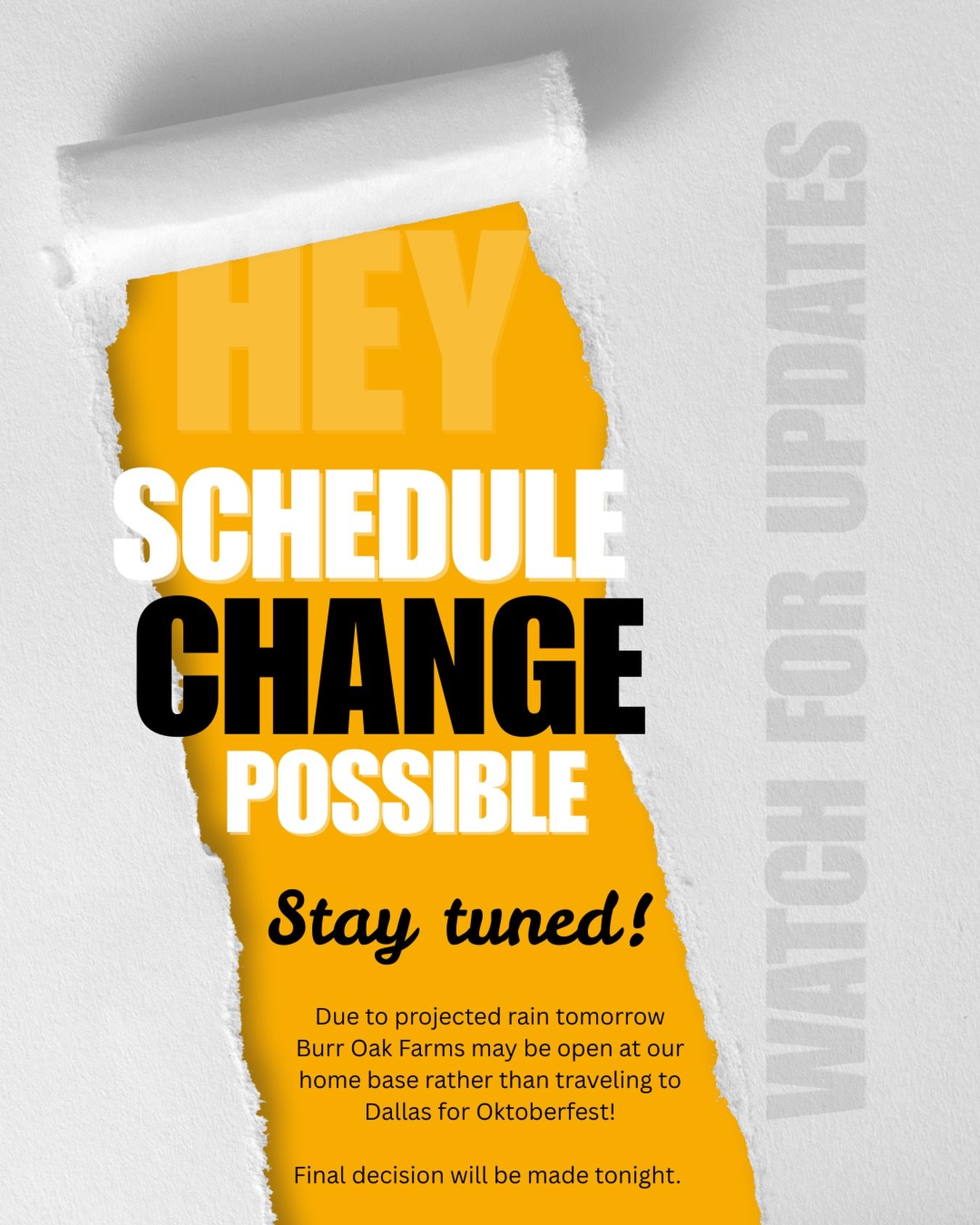 Watch tonight for updated information about our weekend plans!!

#refillery #businessowner #weather #weekendvibes #burroakfarmsrefillery
