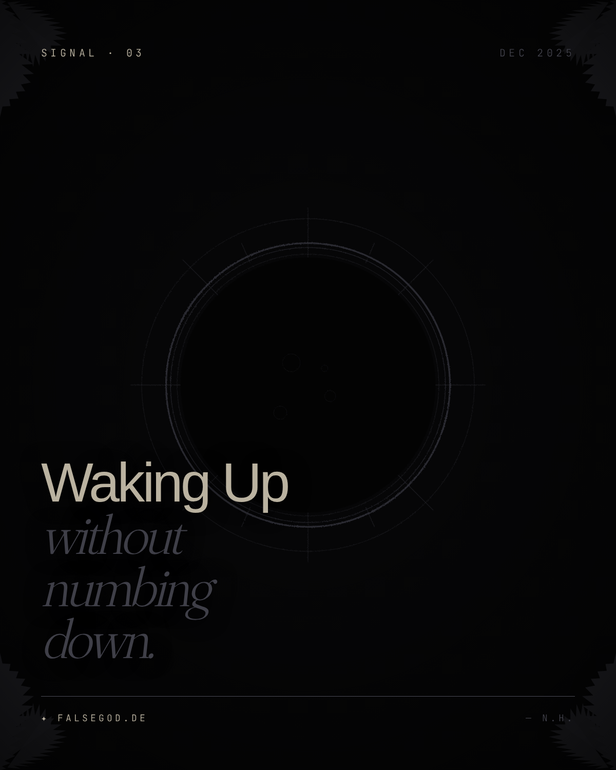 Waking Up Without Numbing Down