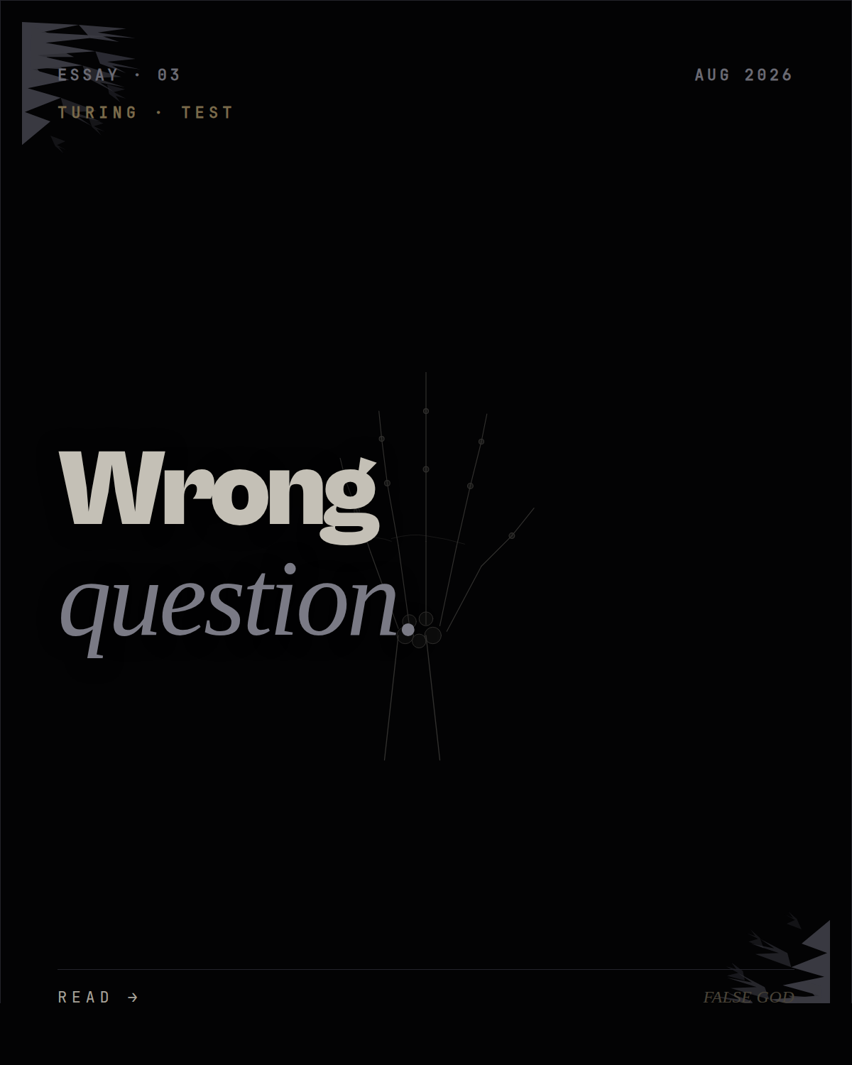 Why the Turing test is now the wrong question