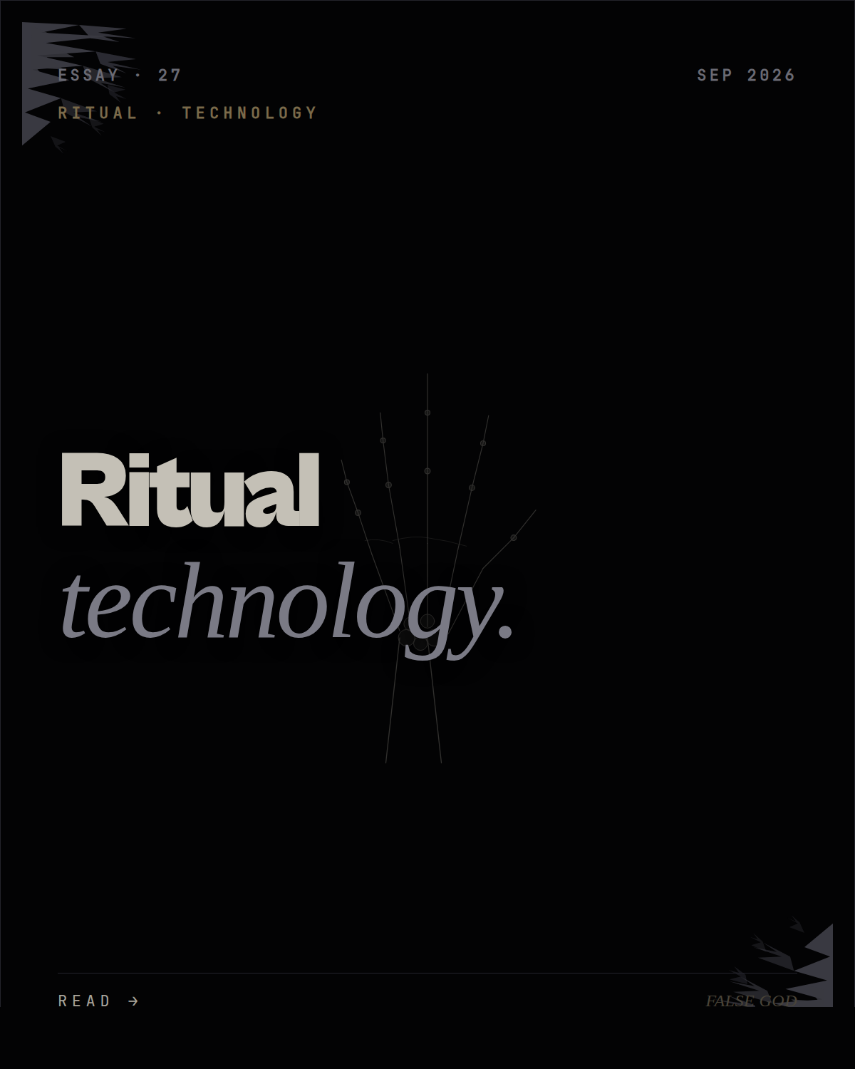 Ritual is not superstition. It is technology for the soul