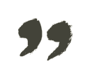 Two stylized quotation marks