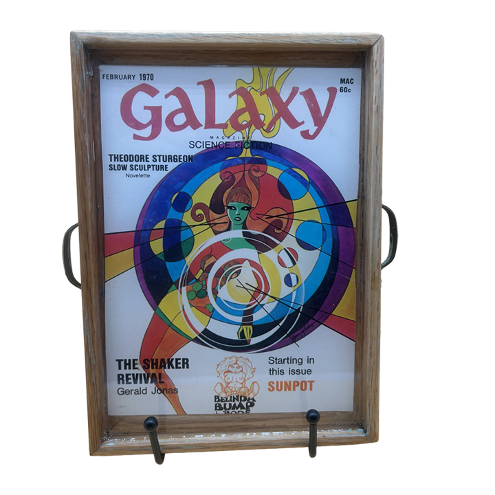 Science Fiction magazine cover tray