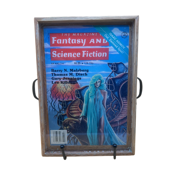 Science Fiction magazine cover tray