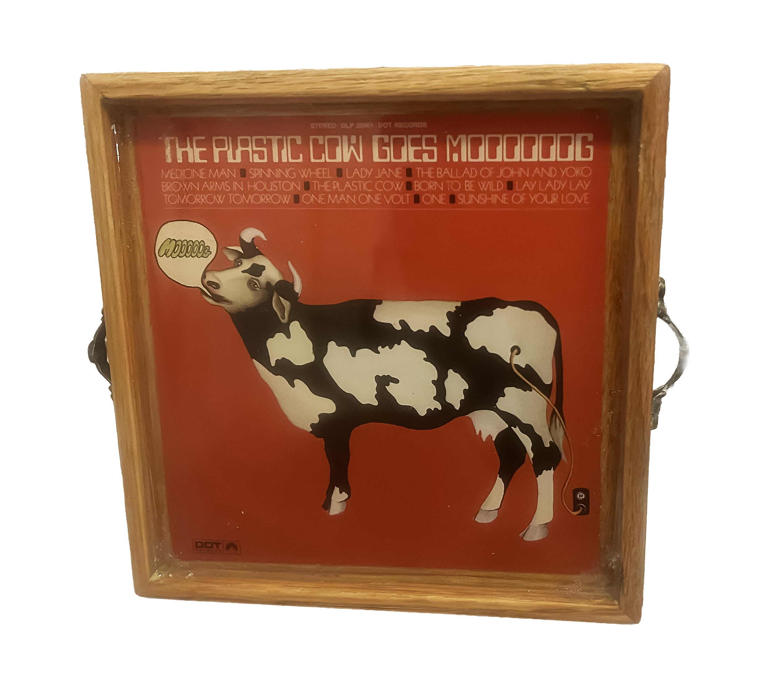 The Plastic Cow Goes Mooooing Rock n Roll Tray