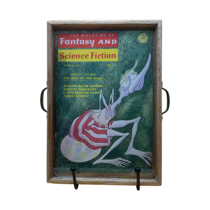 Science Fiction magazine cover tray