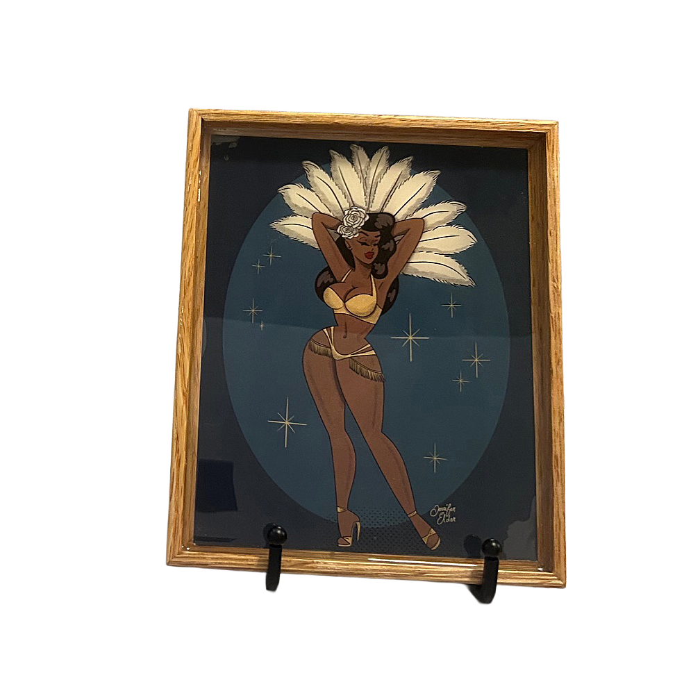 "Feather Girl" Pinup Tray