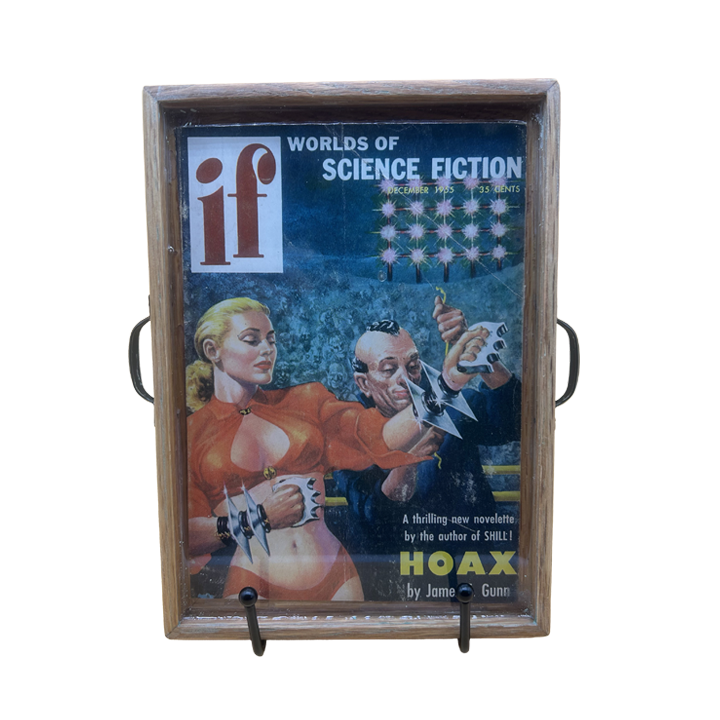 Science Fiction magazine cover tray