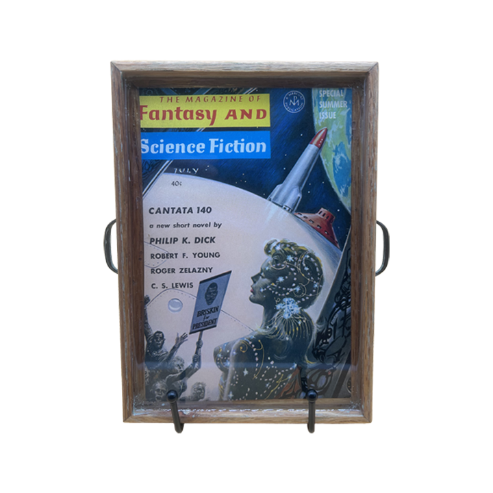 Science Fiction magazine cover tray