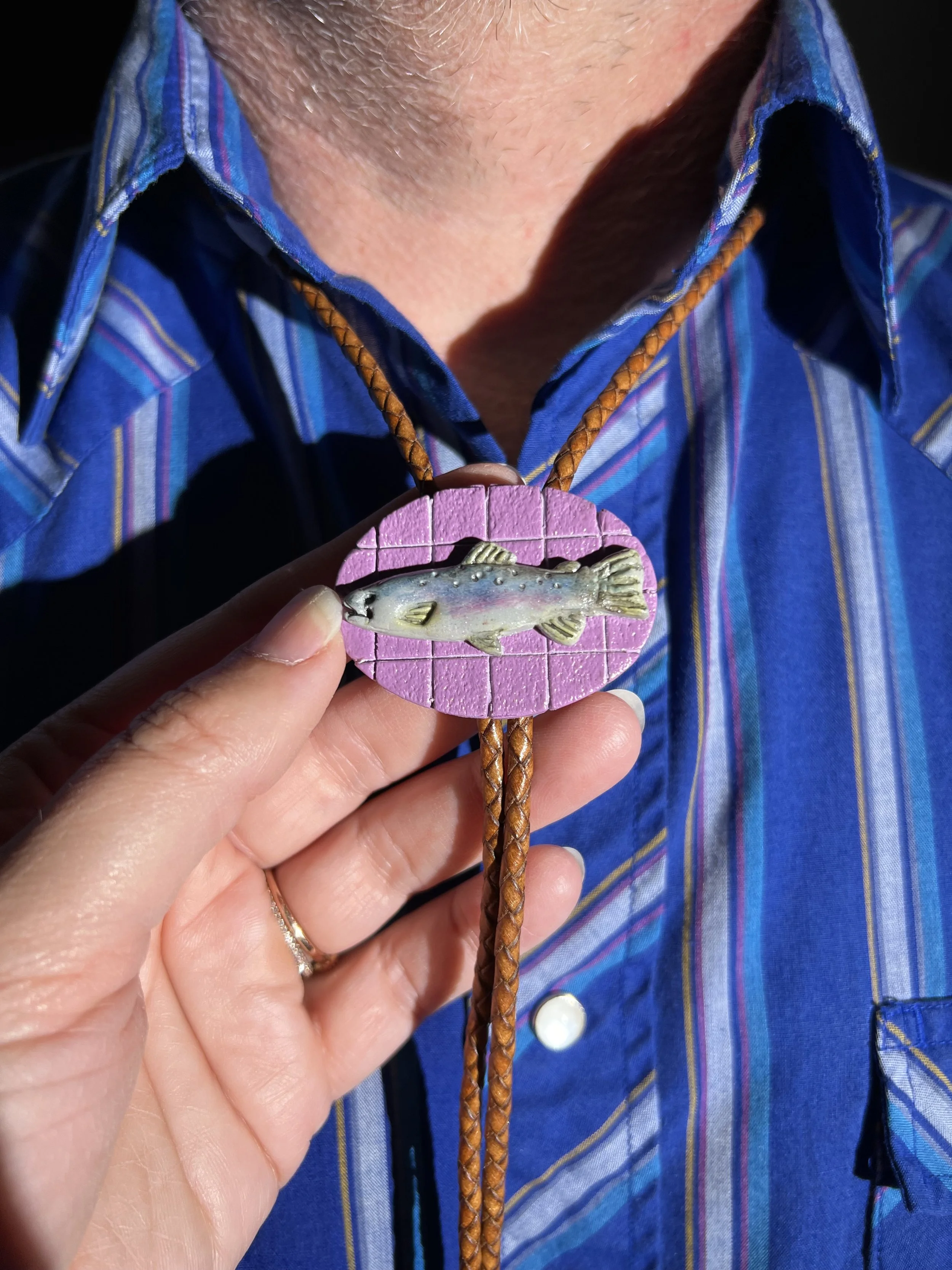 Lilac Trout Bolo Tie