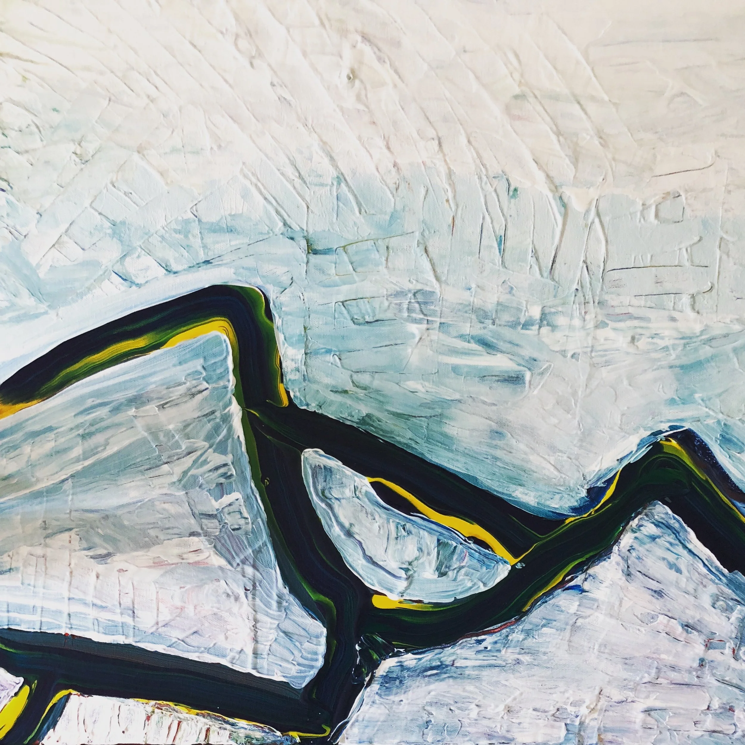 downhill, acrylic on canvas, 2ft x 2ft, 2018