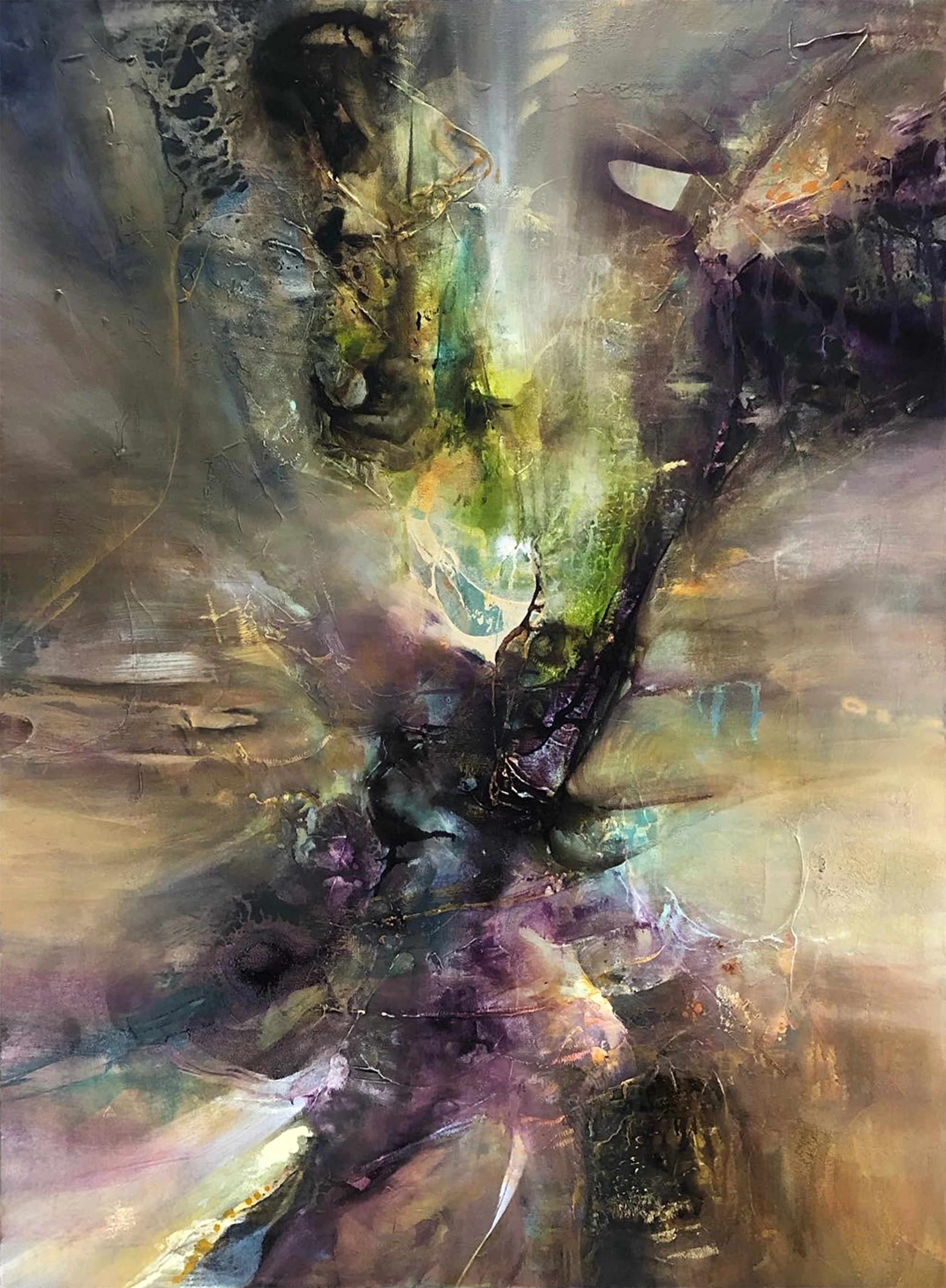 “Precipice” | 
 Acrylic and mixed media on canvas | 
 48” x 36”