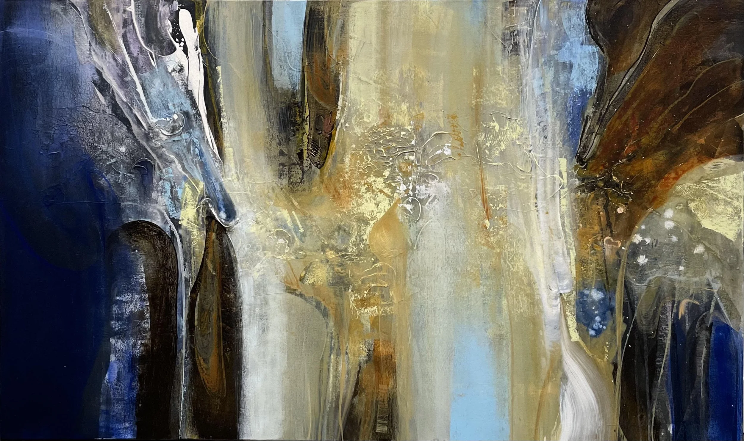 “Internal Continuum” (SOLD) | 
Acrylic and mixed media on canvas | 
60” x 48”