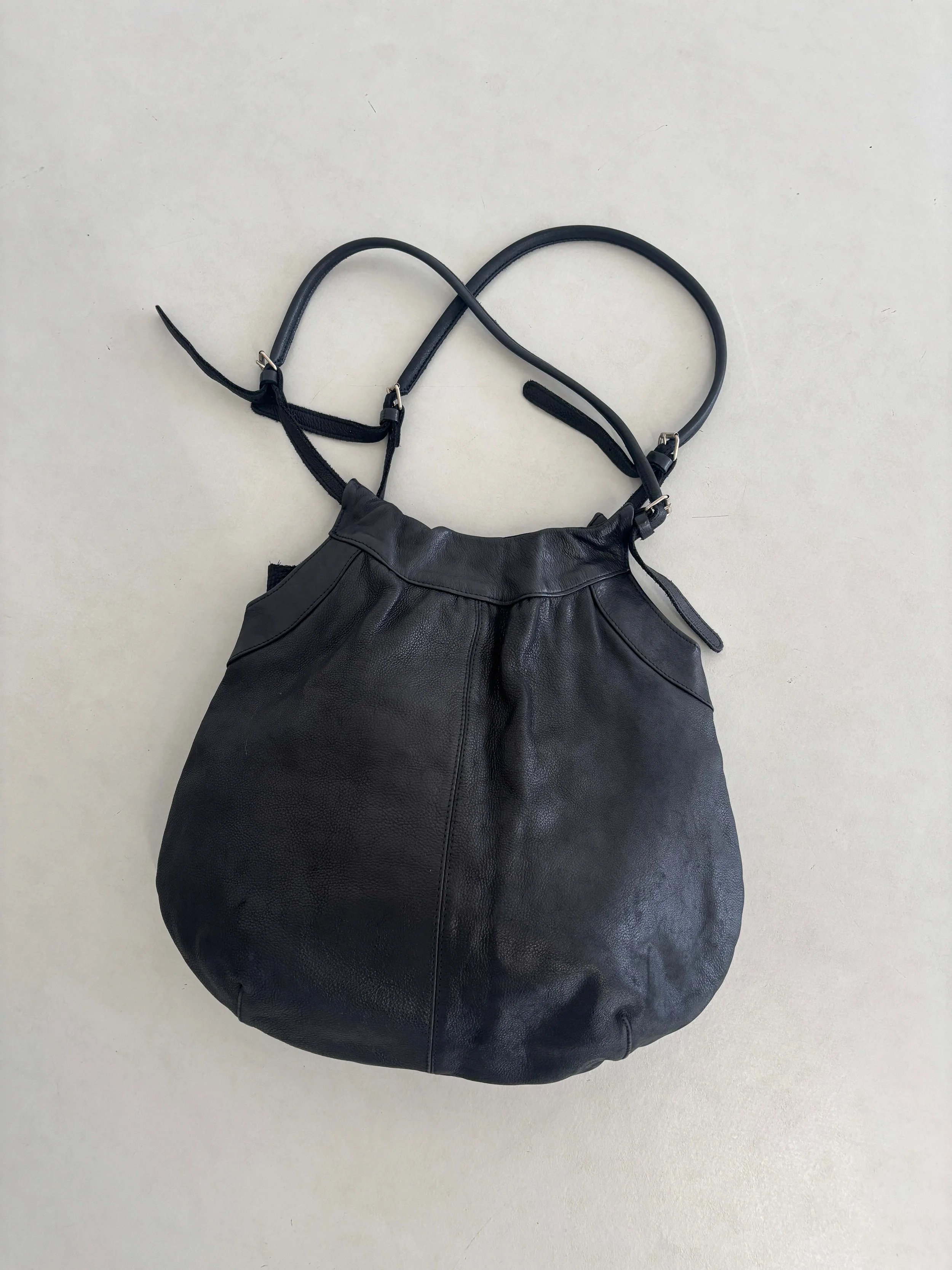 ARCHIVE FRENCH BLACK LEATHER HOBO BAG