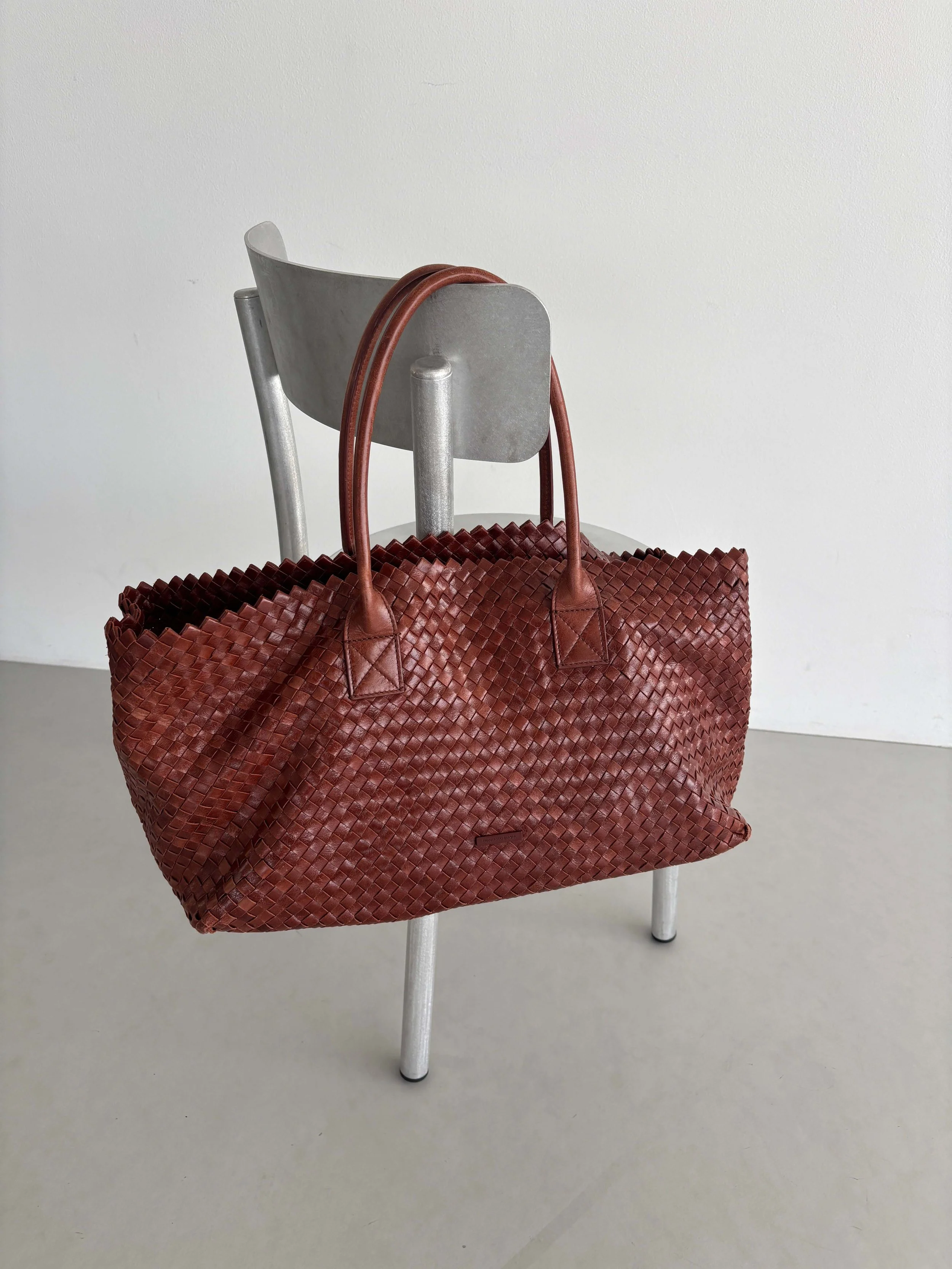 ITALIAN INTRECCIATO LEATHER XL TOTE BAG