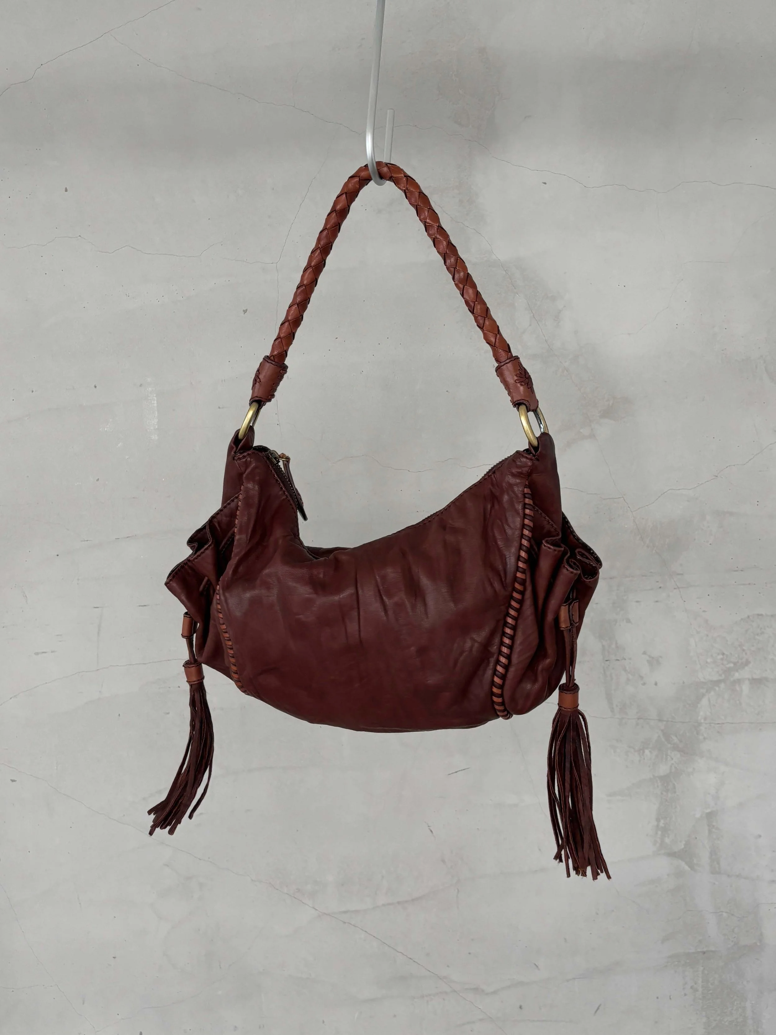 VINTAGE MINI TASSLE HOBO BAG