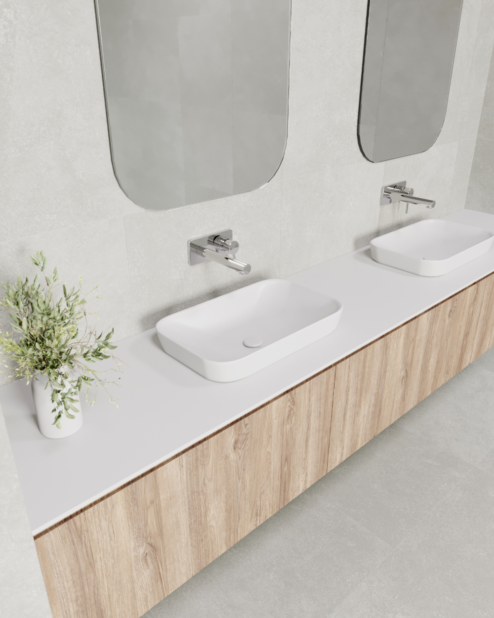 Muccia 535 Semi Inset Basin White