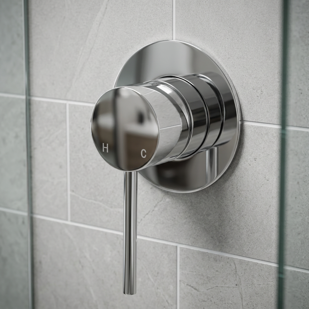 Lucito Wall Mixer In Chrome Finish In Shower Area.png