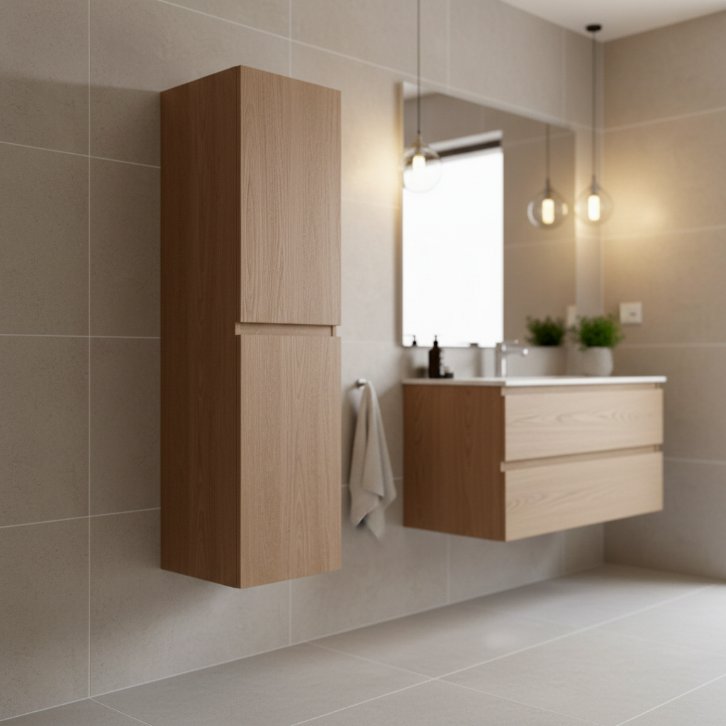 Tarnos Wall Hung Tall Boy Oak