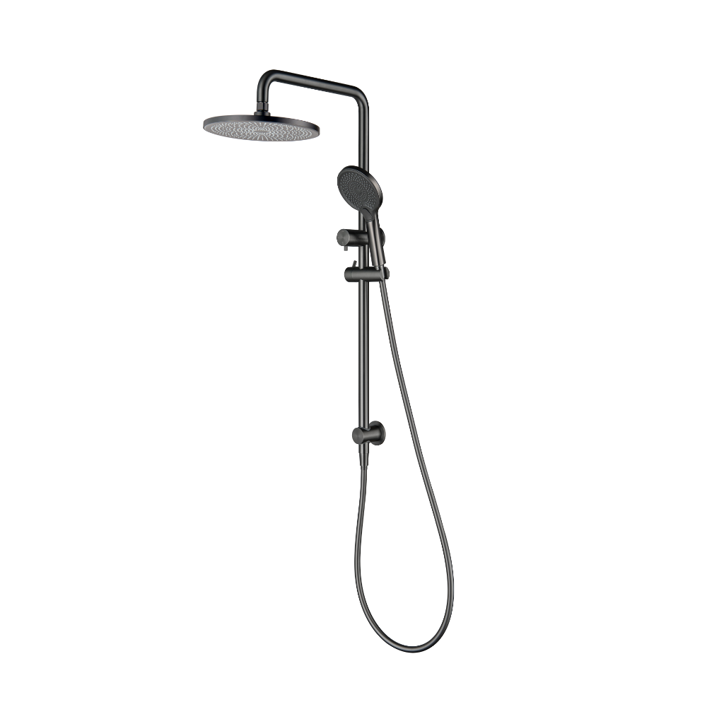 Lucito Twin Shower On Rail ABS 250mm Overhead Gun Metal.png