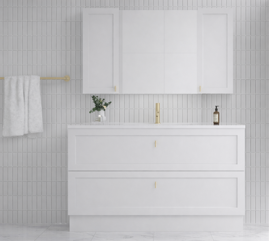 Shaker 1200mm Double Drawer Vanity Unit and Vitreous China Top and Bowl