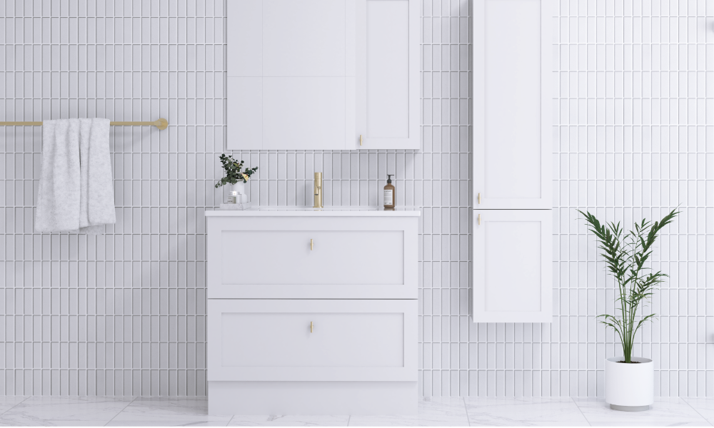 Shaker 900mm Double Drawer Vanity Unit and Vitreous China Top and Bowl