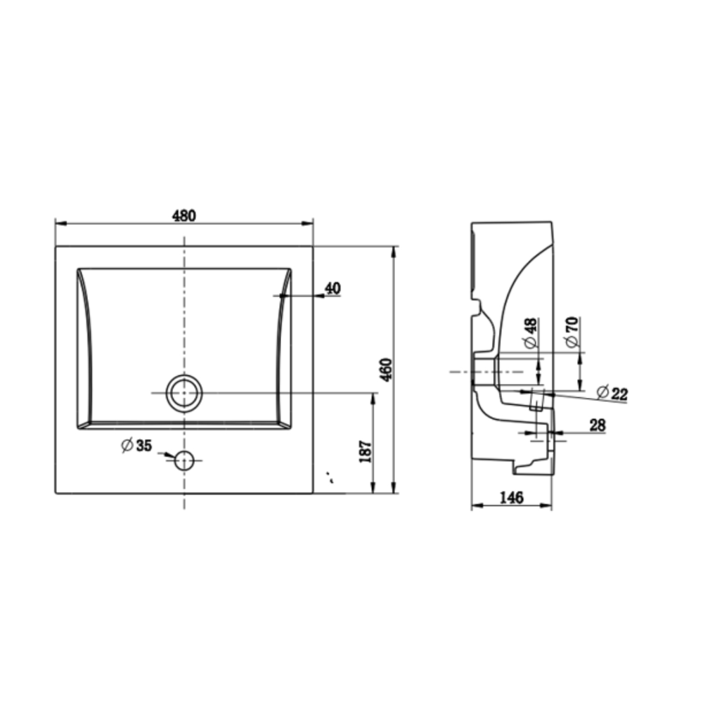 Square Semi Recessed Basin Dimensions.png