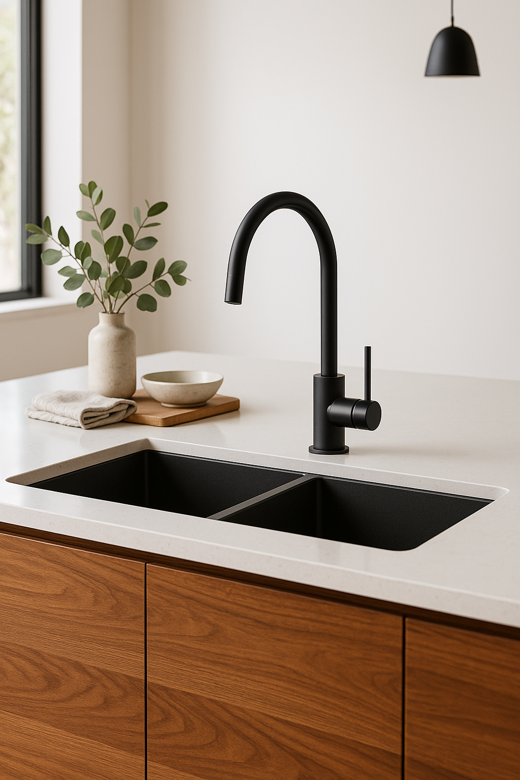 Lucito Gooseneck Sink Mixer Black