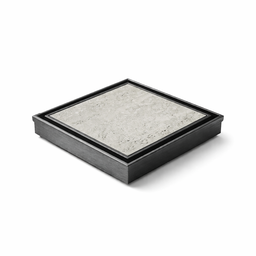 Gun Metal Square Tile Insert Floor Waste Grate