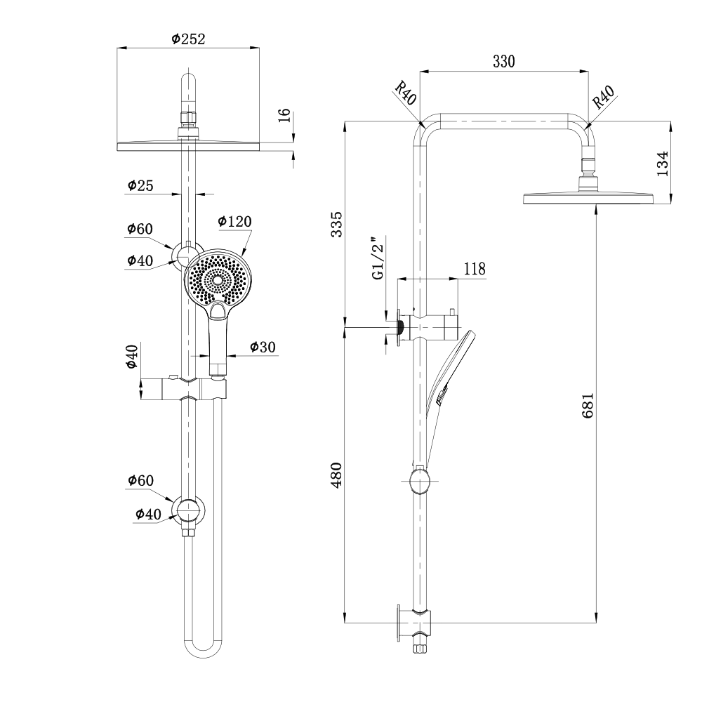 Lucito Twin Shower With ABS 250mm Overhead Drawing.png