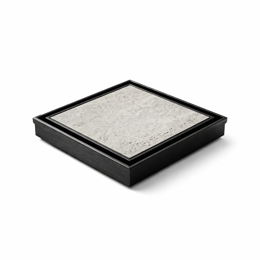 Neston Square Tile Insert Floor Waste Black