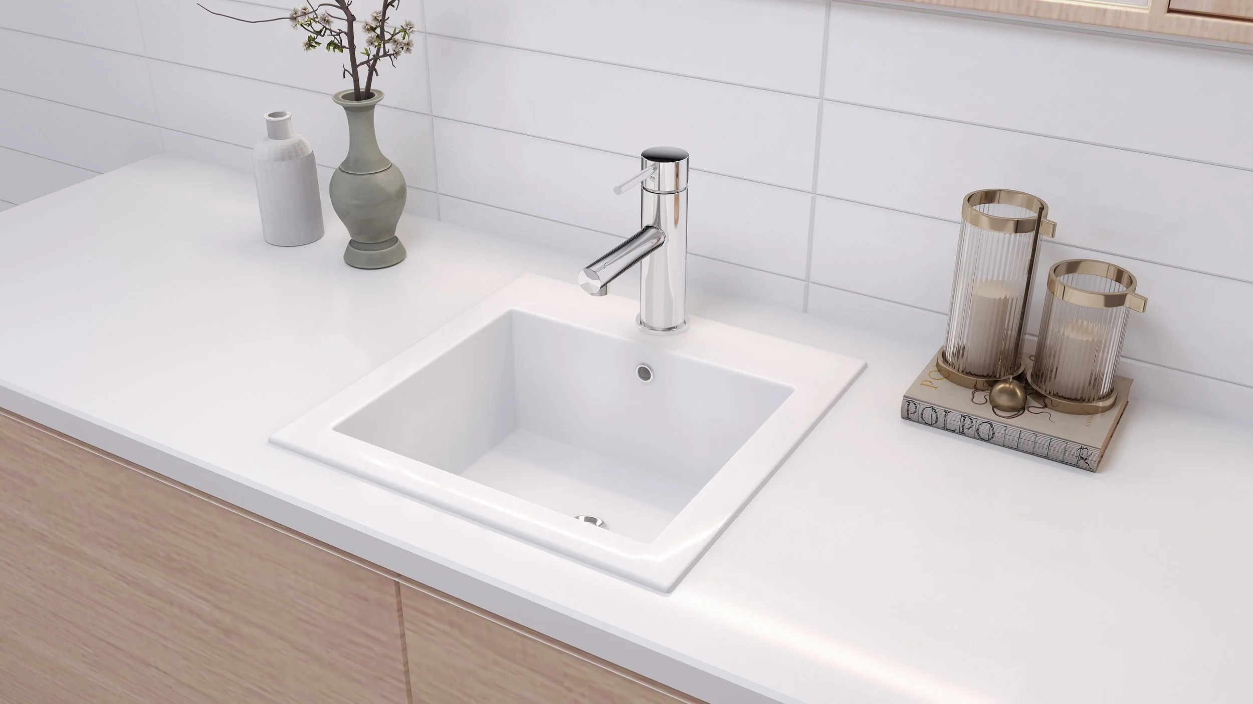 Balun 420 Square Inset Basin White