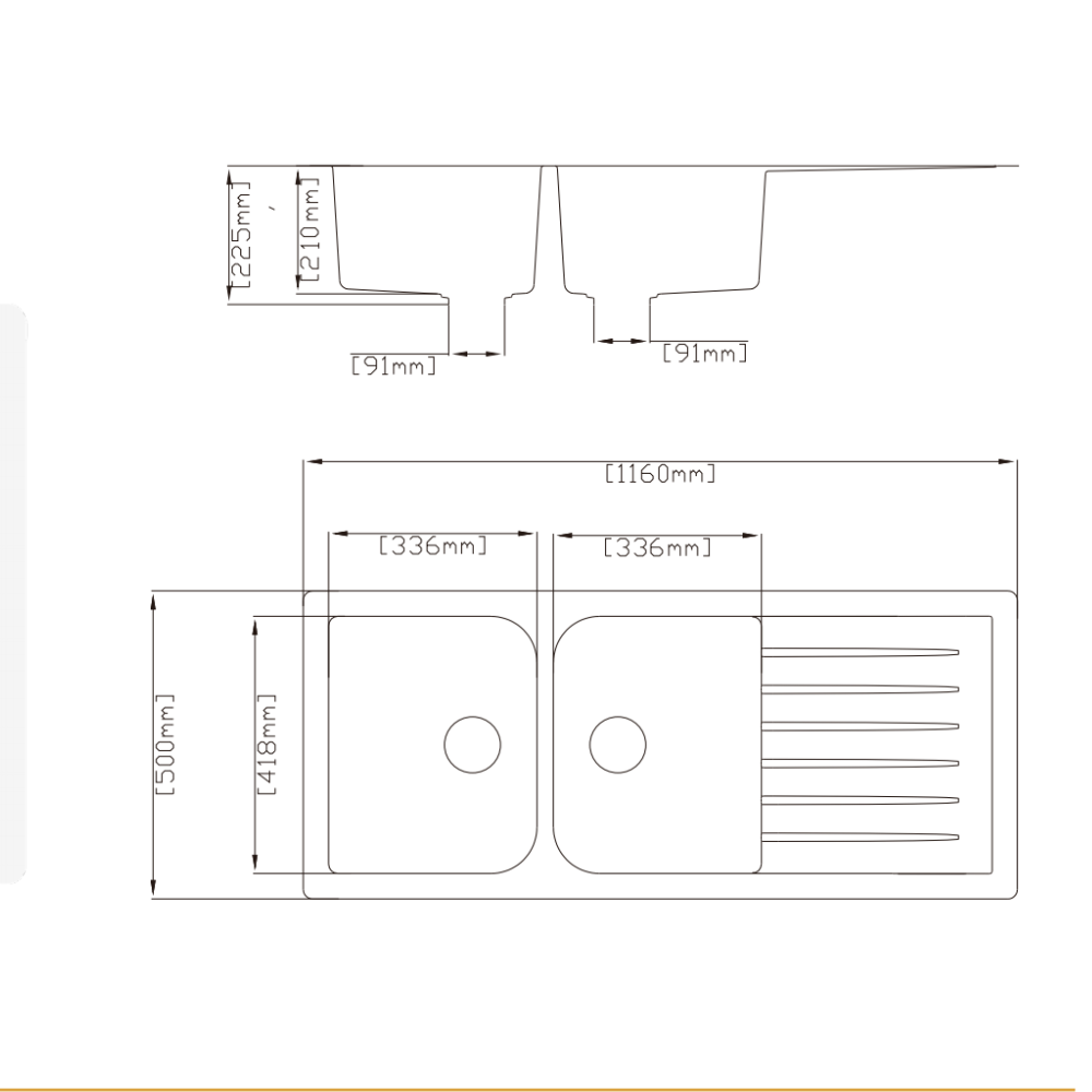 Forio 1160 Quartz Double Bowl Sink With Drainer Dimensions.png
