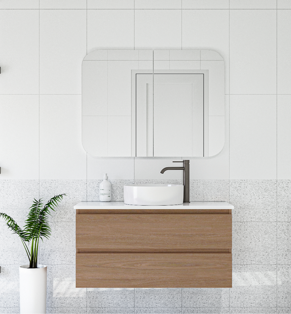 Tarnos 900mm Wall Hung Vanity And Solid Surface Top