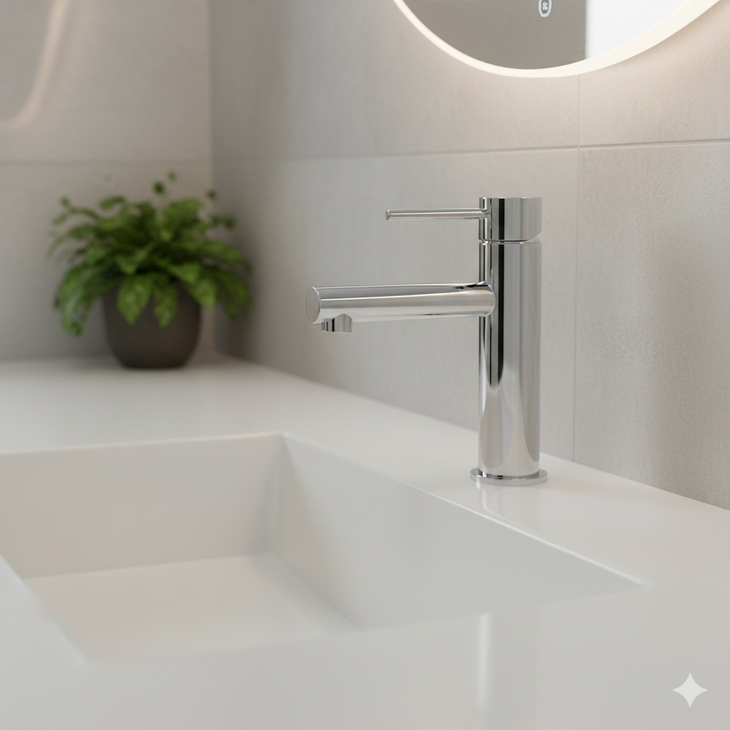 Lucito Straight Spout Basin Mixer Chrome