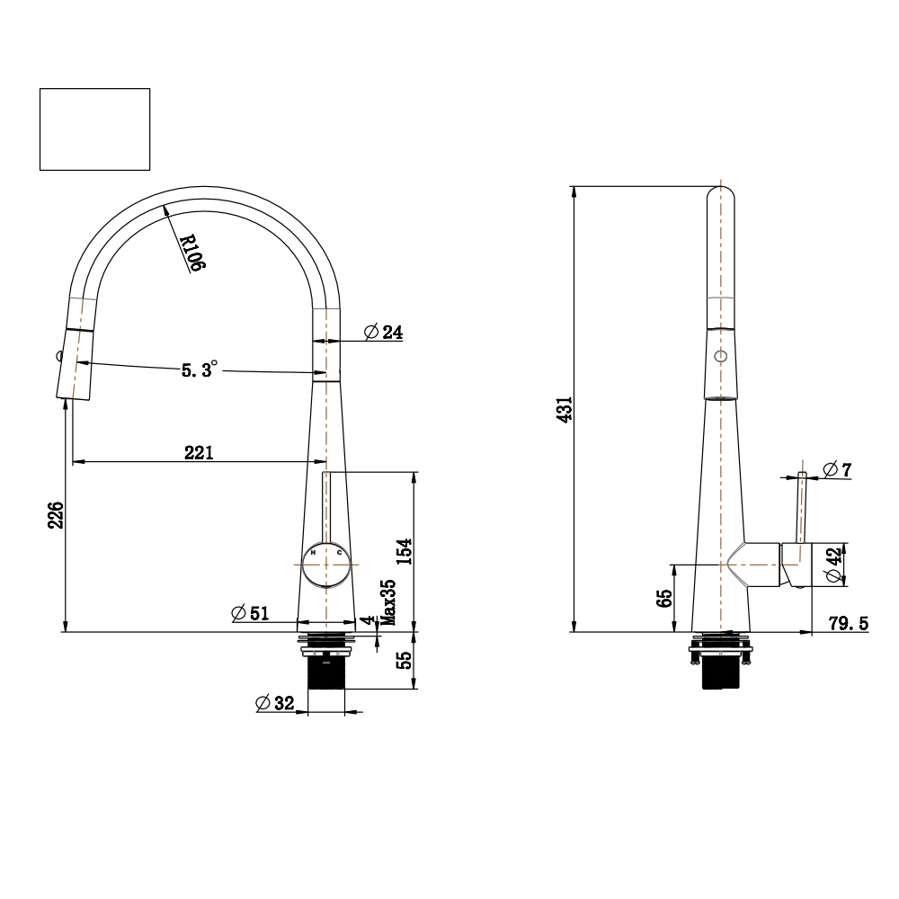 Arraso Pull Out Sink Mixer Dimensions.png