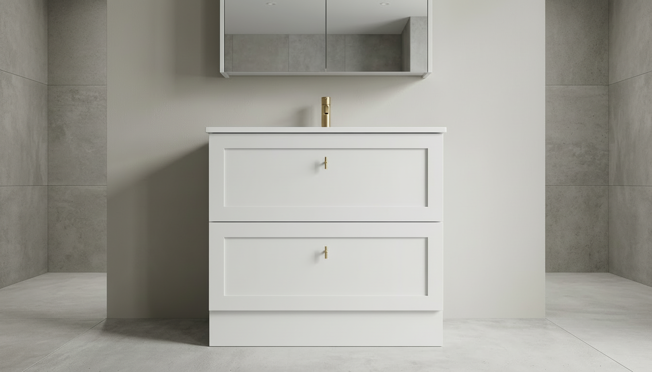 Shaker 750mm Double Drawer Vanity Unit and Vitreous China Top and Bowl