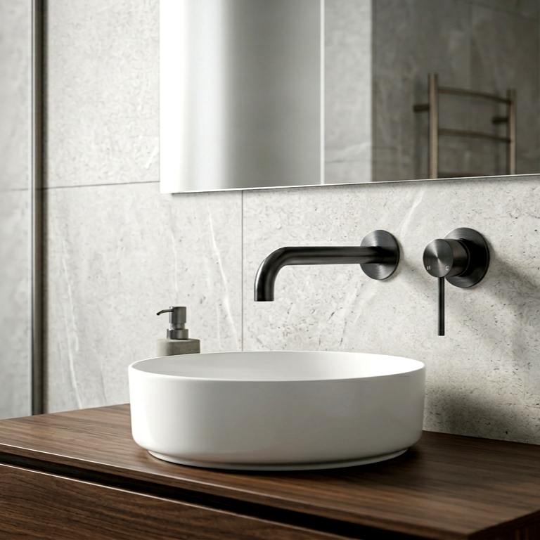 Lucito+Wall+Mixer+and+Spout+Gun+Metal+Finish+in+A+Bathroom+Setting+Brisbane.png