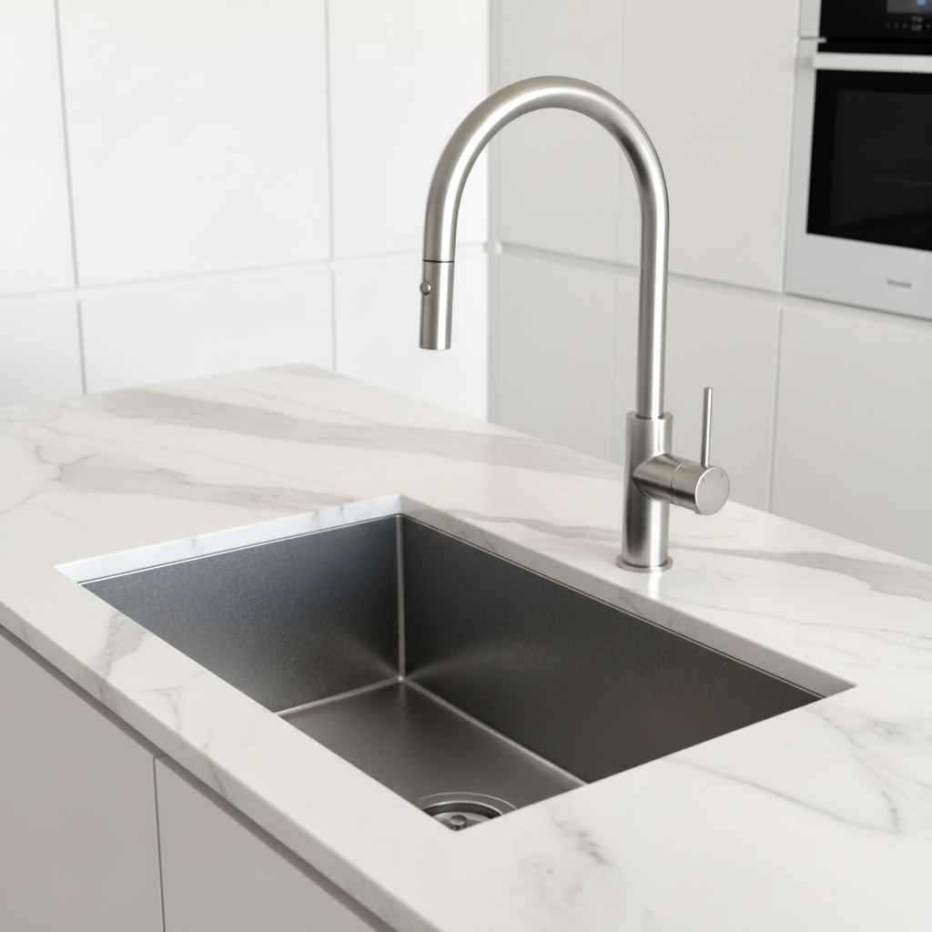 Lucito Gooseneck Pull Out Sink Mixer Brushed Stainless with undermount sink.png